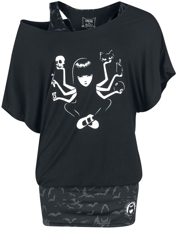 Gothicana X Emily the Strange 2 en 1 camiseta y top
