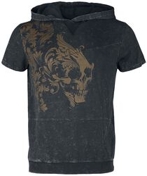 Camiseta capucha con calavera, Black Premium by EMP, Camiseta