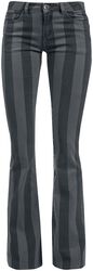 Grace - Pantalones a rayas negro/gris, Gothicana by EMP, Pantalones de tela