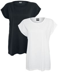 Ladies Extended Shoulder Double Pack, Urban Classics, Camiseta