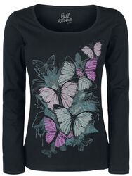 Camisa de manga larga con estampado de mariposas