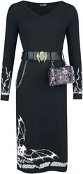 Gothicana X Anne Stokes vestido con cinturón y bolso, Gothicana by EMP, Vestidos de longitud media