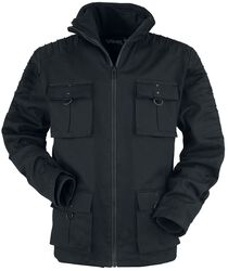 Winter Jacket with Flap Pockets with Decorative Seams, Gothicana by EMP, Chaqueta de Invierno