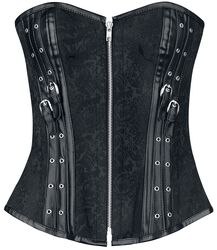 Corset with straps and zip, Gothicana by EMP, Corsé