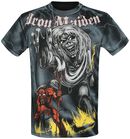 Sketched Number Of The Beast Allover, Iron Maiden, Camiseta