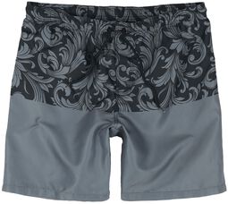 Ornament Print Swim Shorts, Black Premium by EMP, Bañador