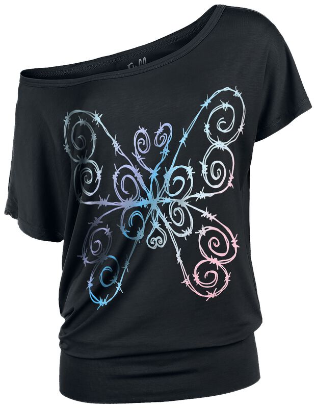 Camiseta Colourful Barbed Wire Butterfly