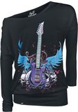Winged Guitar Ladies Tee, Full Volume by EMP, Camiseta Manga Larga
