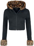 Jacket With Leopard-Print Fur Collar, Queen Of Darkness, Chaqueta entre-tiempo