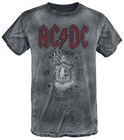 Camiseta AC/DC Rock & Roll Will Never Die - Color Gris Oscuro, Estampado Delantero Y Trasero