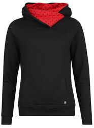 Black dotties on red shawl, Pussy Deluxe, Sudadera con capucha
