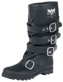Buckle Rubber Boot, Black Premium by EMP, Botas de agua