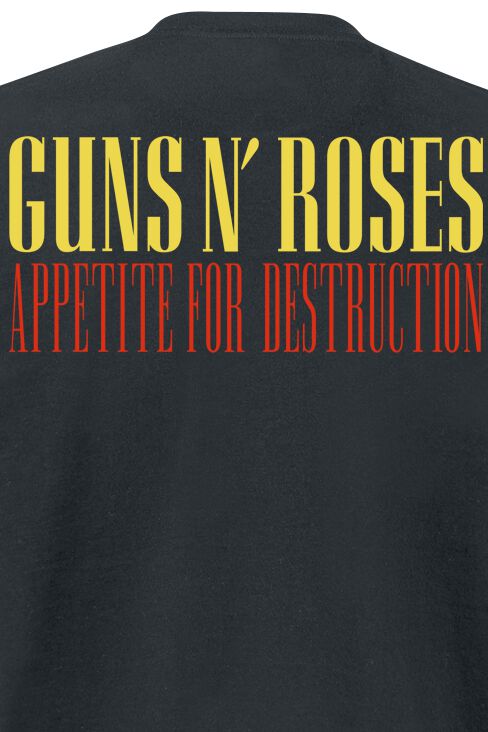 Guns And Roses Camiseta Camiseta Oficial De Guns N' Roses Appetite For Destruction - Negra, Unisex, Algodón, Licencia Oficial Camiseta Guns N Roses Oficial