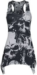 Skull Pattern Lace Panel, Heartless, Top