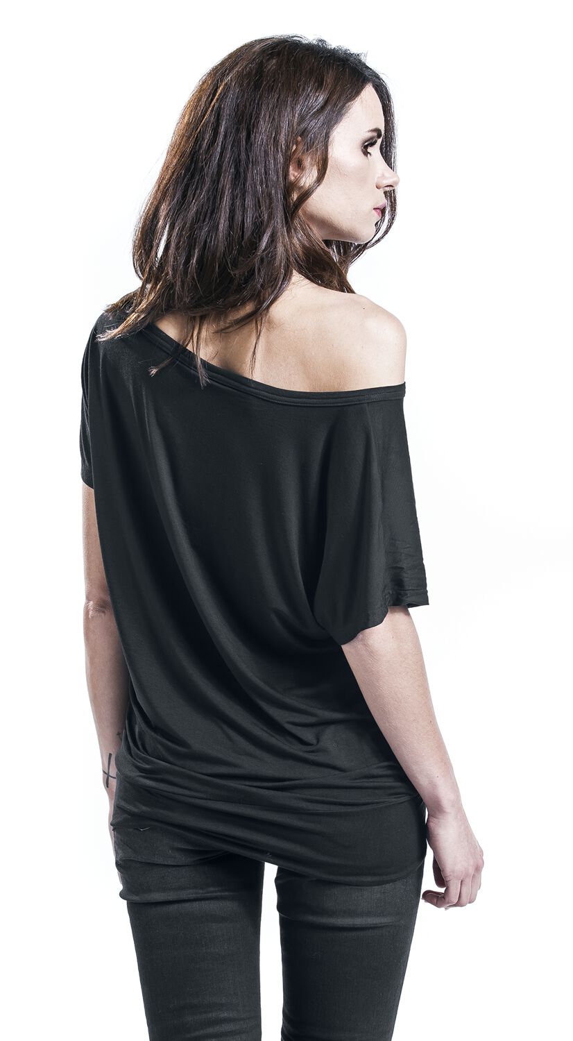 Camiseta Marc Marquez Camiseta Oficial Guns N' Roses Dripping Dagger Para Mujer: Corte Ancho, Mangas Sobrepuestas, Color Negro, Tallas S-XL Camiseta Guns N Roses