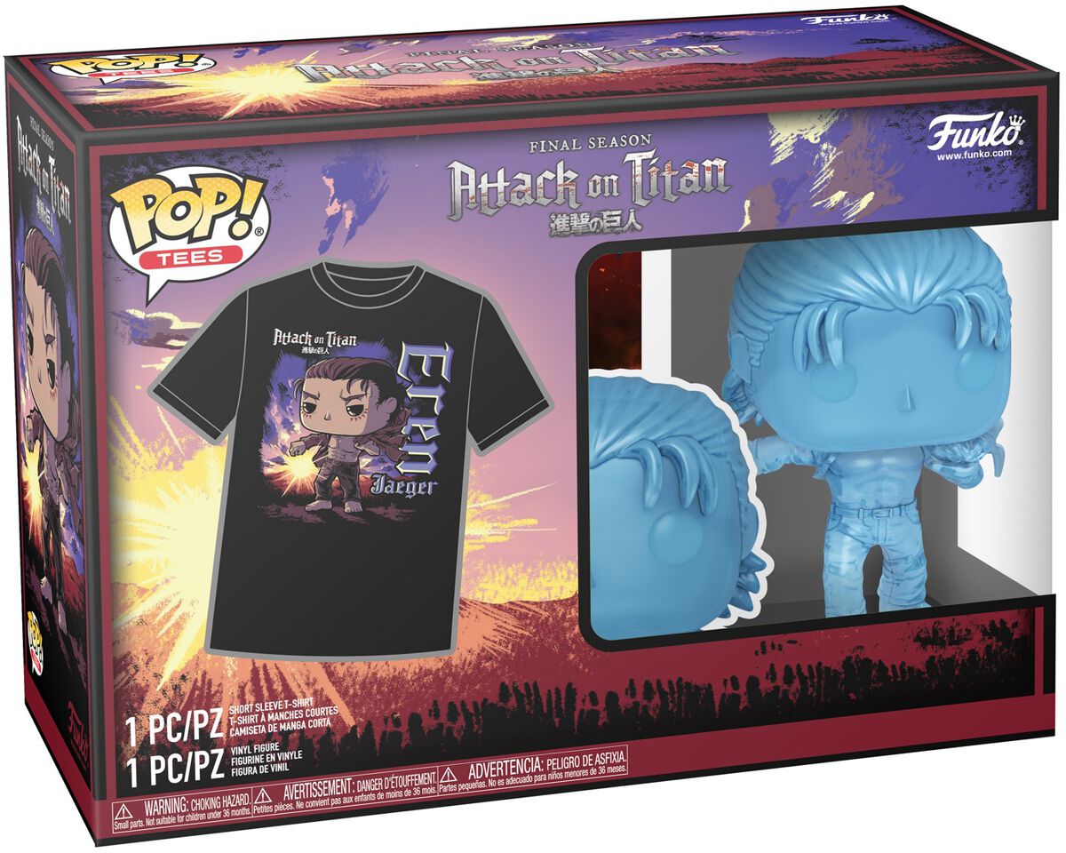 Figura Vinilo Eren Jaeger POP! & Camiseta No. 1321 | Attack On