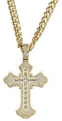 King Ice - Fleur De Lis Cross Necklace, Tupac Shakur, Collar