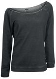 Chain Detail Sweatshirt, Black Premium by EMP, Sudadera