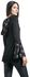 Gothicana X Anne Stokes - Top negro manga larga con cordón, estampado y gran capucha