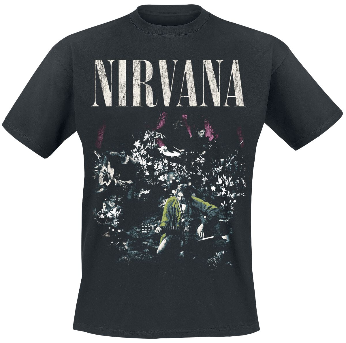 Camiseta Nirvana 'Dim Light' Para Hombre – Negro, 100% Algodón – Producto Oficial Licenciado – Corte Regular