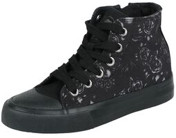 Zapatillas infantiles con estampado floral, Black Premium by EMP, Sneakers niños