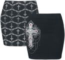 Gothicana X Anne Stokes - doble pack de faldas, Gothicana by EMP, Minifalda