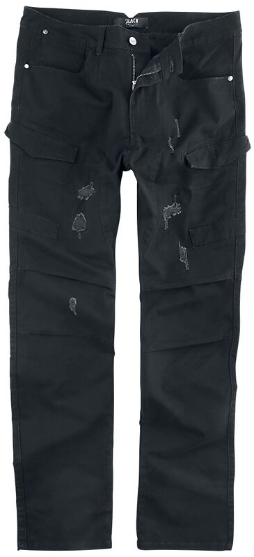 Pantalones cargo negros con detalles look usado