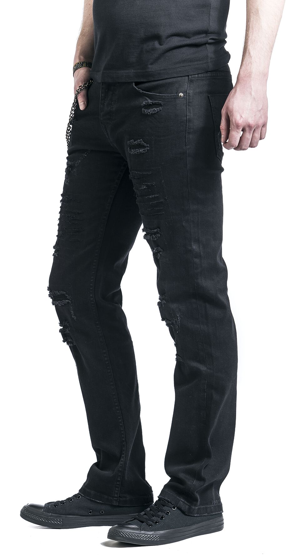 Striped Leg Stretch Denim | Rock Rebel By EMP Tejanos | EMP