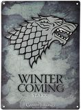 House Stark - Winter Is Coming, Juego de Tronos, Carteles Decorativos de Metal