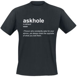 Definition Askhole, Slogans, Camiseta