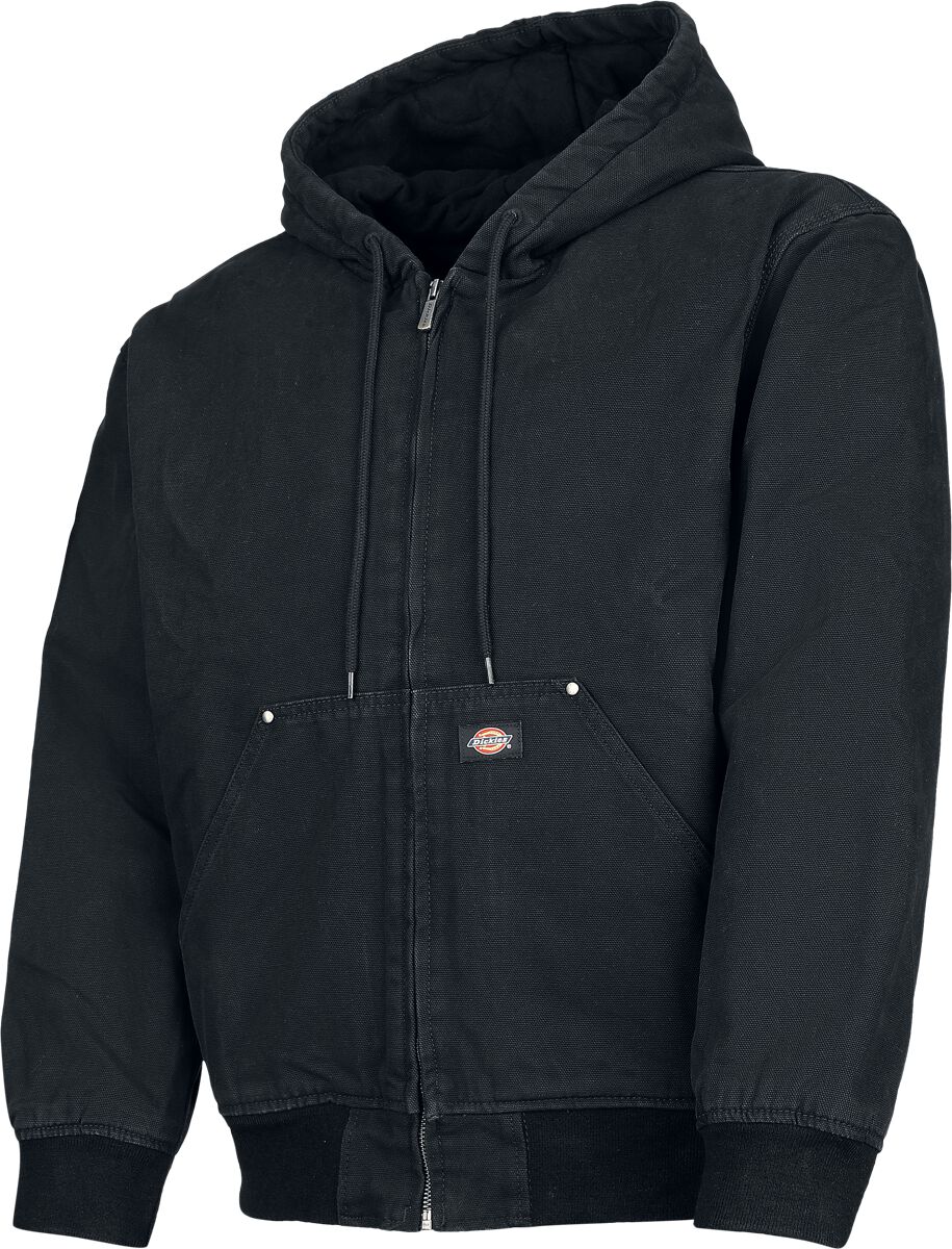 Chaqueta Impermeable Dickies Cambridge Para Hombre - Negro, Talla M, Con Capucha Oculta Y Forro De Poliéster