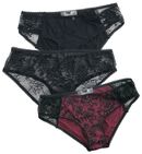 Ladies Panty - Pack de 3, Black Premium by EMP, Ropa Interior