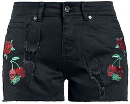 Shorts with Cherry Skulls & Roses