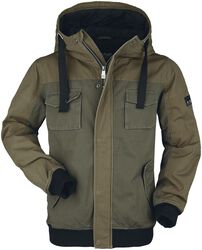 Olive Winter Jacket with Pockets, Black Premium by EMP, Chaqueta de Invierno