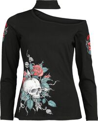 Skull and roses, Rock Rebel by EMP, Camiseta Manga Larga