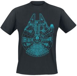 Millenium Falcon Blueprint, Star Wars, Camiseta