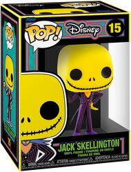 Figura vinilo Jack Skellington (Black Light) 15, Pesadilla Antes De Navidad, ¡Funko Pop!