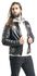 Rock Rebel X Route 66 - Black Leather Jacket with Contrasting-Coloured Embossing