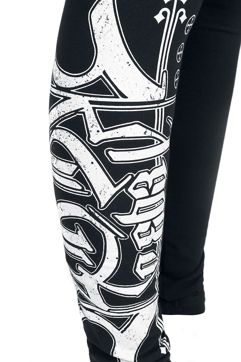 Medias leggings de mujer en blanco y negro con lazo