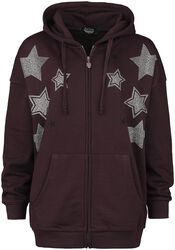 Hoodie with stars, Rock Rebel by EMP, Capucha con cremallera