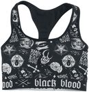 Bikini top with occult symbols, Black Blood by Gothicana, Top de Bikini