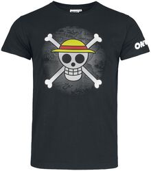 Straw Hat Pirates - Skull, One Piece, Camiseta