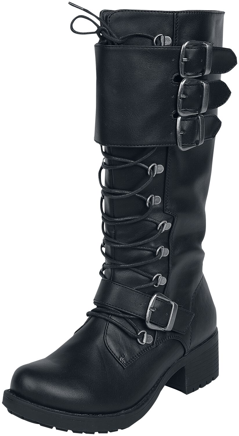 Botas negras de cordones y hebillas | Black Premium by EMP Botas | EMP