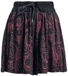 Shorts de suave tela con decoración en rojo, Black Premium by EMP, Pantalones cortos