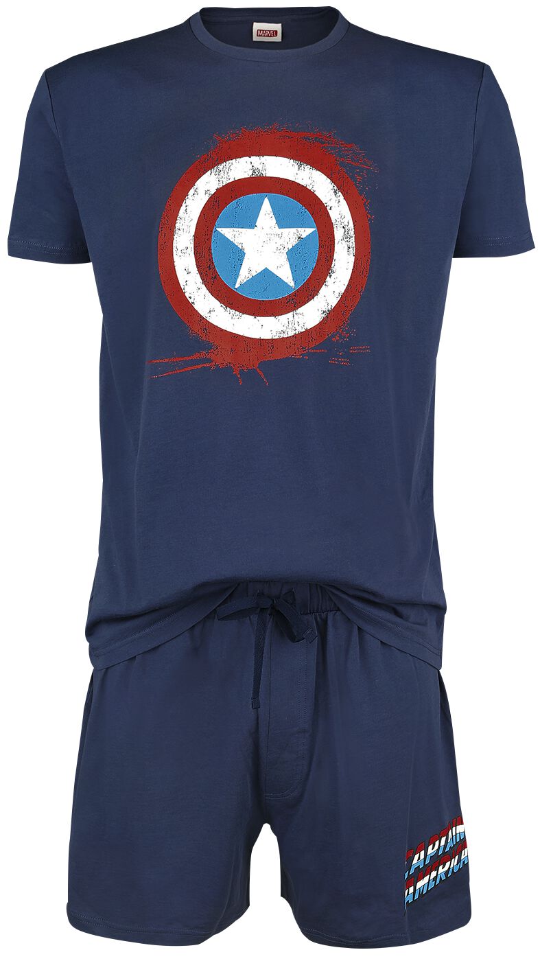 Pijama Hombre Verano Marvel Pantalones De Pijama Marvel Capitán