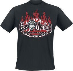 Blood, sweat and red flames, Gas Monkey Garage, Camiseta