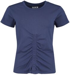Camiseta azul, pliegue delantero, Black Premium by EMP, Camiseta