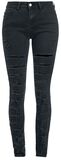 Skarlett - Black Rock-Style Jeans with Rips, Black Premium by EMP, Tejanos