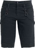 Shorts Rock con Cintas, Black Premium by EMP, Pantalones cortos