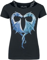 Gothicana X Anne Stokes - Camiseta negra con gran dragón delantero, Gothicana by EMP, Camiseta